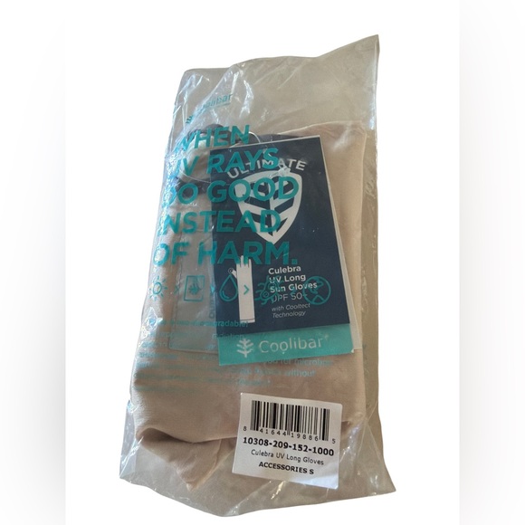 Coolibar Light Beige Women's UV Protection Gloves - Picture 4 of 4